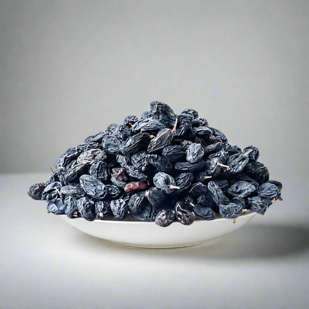 Premium Afghani Black Raisin | Dry Black Grapes | Kali Kishmish with Seed, Kali Drakh 250gm