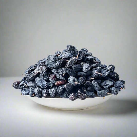 Premium Afghani Black Raisin | Dry Black Grapes | Kali Kishmish with Seed, Kali Drakh 250gm