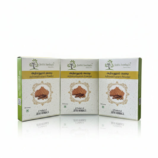 JOTHI'S Adhimadhuram Powder 50 GMS | Mulethi | Licorice Root | Yashtimadhu  | Glycyrrhiza Glabra  (Pack Of 3)