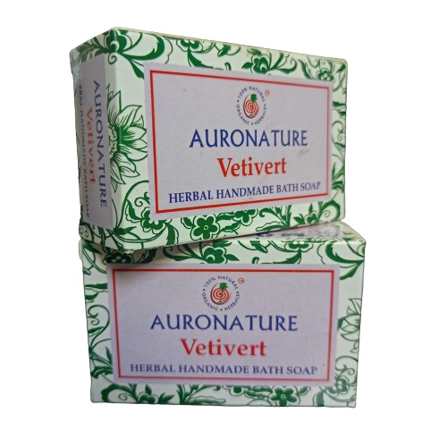 Auronature | Vetiver Handmade Bath soaps 75 gms ( Pack Of 2)